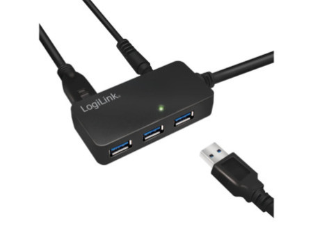 Logilink Câble de rallonge actif 3,0 avec USB Hub, 10 m