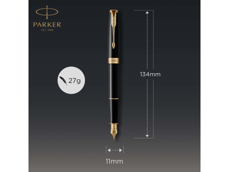 PARKER Stylo plume SONNET Laque Noire G.T.