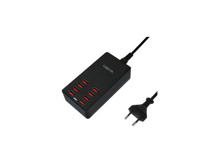 LogiLink Boîtier de chargement USB, 6 ports, 32 Watt, noir