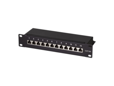 LogiLink panneau de brassage 10' Cat.6A, 12 ports, noir,