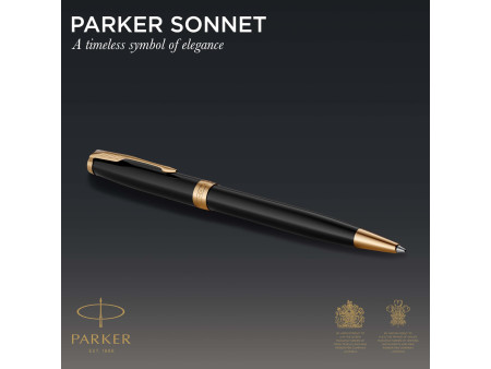 PARKER Stylo à bille SONNET Laque Noire G.T.