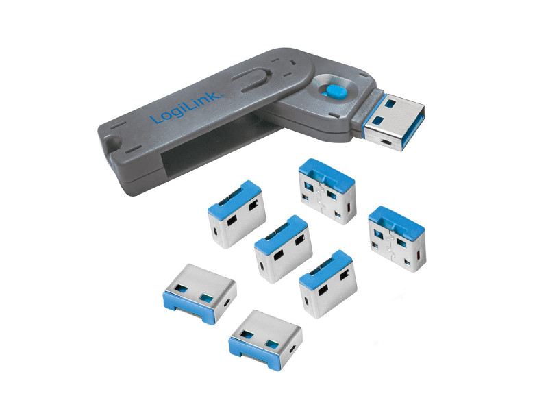 LogiLink Verrou de sécurité USB, 1 clé / 8 verrous
