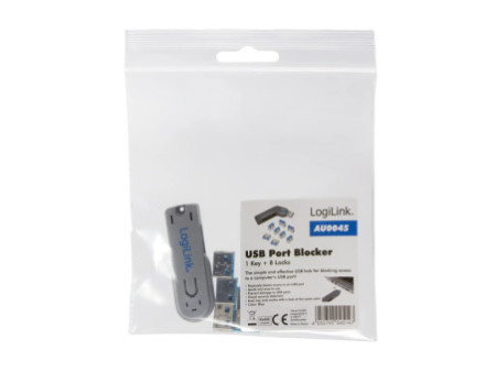 LogiLink Verrou de sécurité USB, 1 clé / 8 verrous