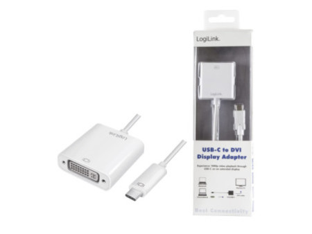 LogiLink Câble adaptateur USB-C - DVI, blanc