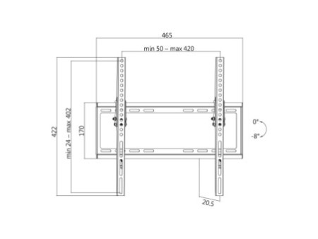 LogiLink Support mural pour téléviseur, inclinable pour