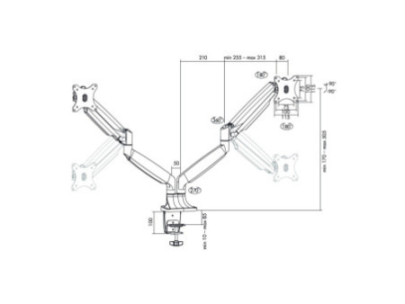 LogiLink Bras support pour écran, en aluminium