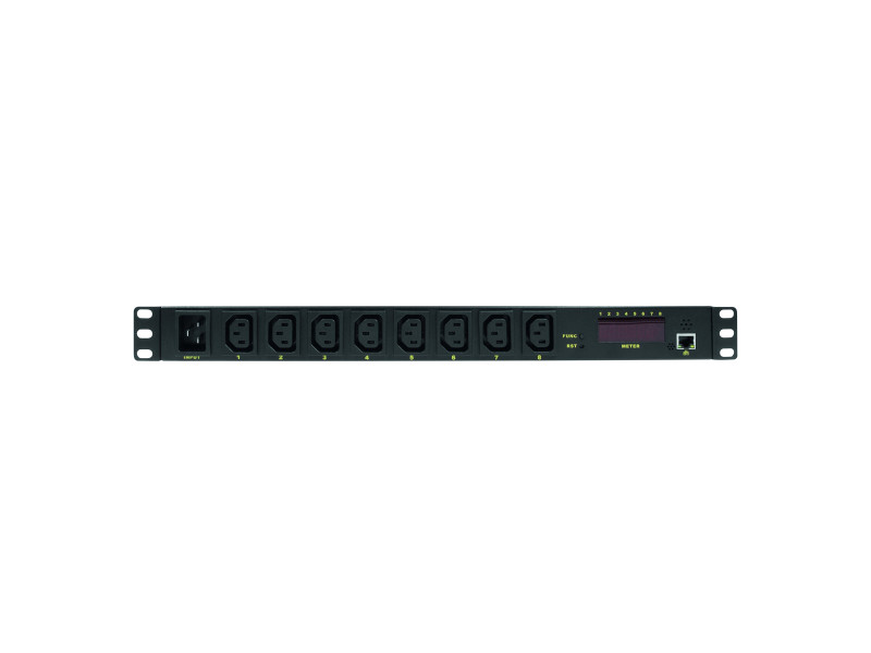 LogiLink Multiprise IP, 8 prises, 1 HE, noir