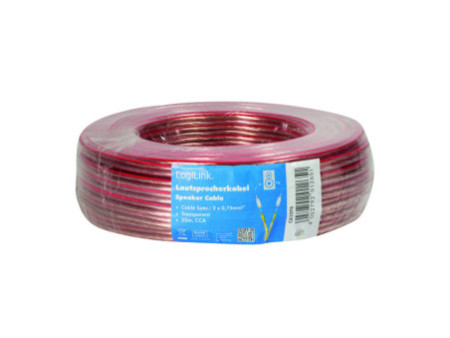 LogiLink Câble pour haut-parleurs, 2 x 0,75 mm2, 25 m