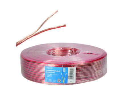 LogiLink Câble pour haut-parleurs, 2 x 0,75 mm2, 100 m