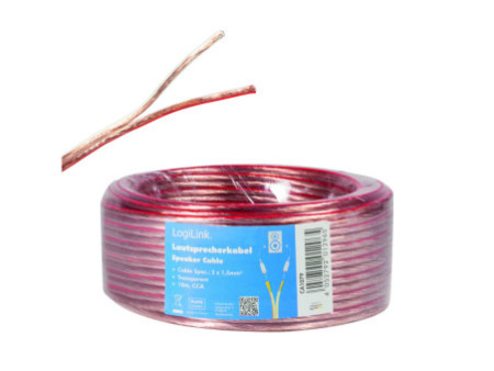 LogiLink Câble pour haut-parleurs, 2 x 1,5 mm2, 10 m