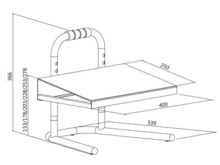 LogiLink Repose-pieds, réglable en hauteur, noir