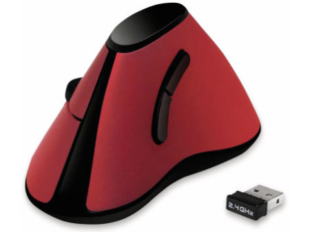 LogiLink Souris optique Ergonomic, sans fil, rouge / noir