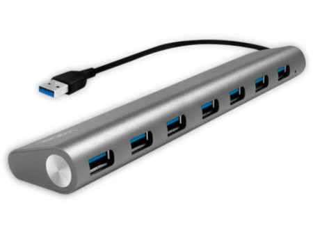 LogiLink Hub USB 3.0, 7 ports, boîtier en aluminium, gris