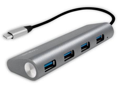 LogiLink Hub USB 3.0 avec fiche USB-C Gen1, 4 ports, gris