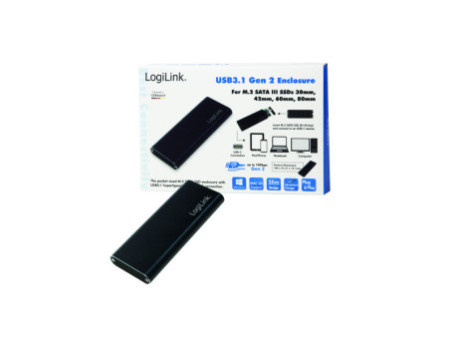 LogiLink Boîtier disque dur M.2 SATA, USB 3.1, noir
