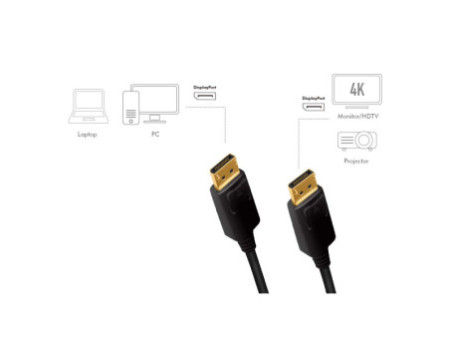 LogiLink Câble de connexion DisplayPort, noir, 7,5 m
