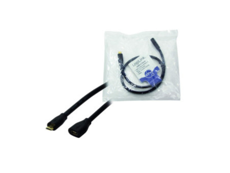 LogiLink Câble de rallonge micro USB 2.0, 0,5 m, noir