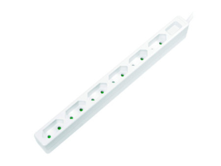 LogiLink Multiprise Euro, 6 prises, sans interrupteur, blanc