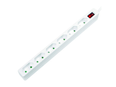 LogiLink Multiprise Euro, 6 prises, avec interrupteur, blanc