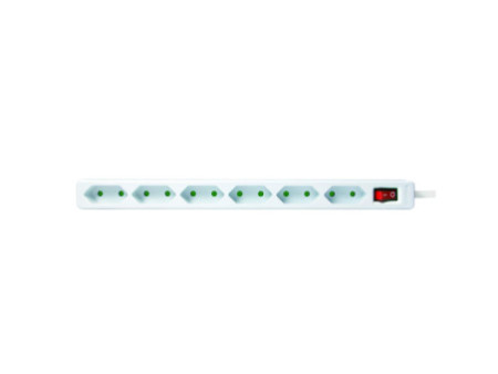 LogiLink Multiprise Euro, 6 prises, avec interrupteur, blanc