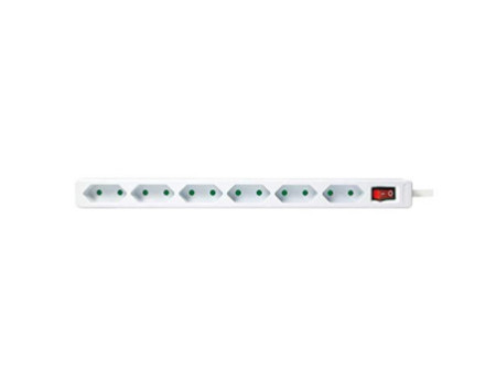 LogiLink Multiprise Euro, 6 prises, avec interrupteur, blanc