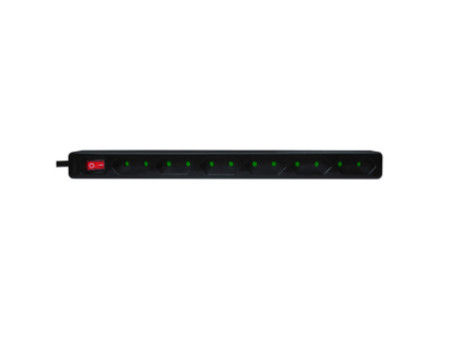 LogiLink Multiprise Euro, 6 prises, avec interrupteur, noir