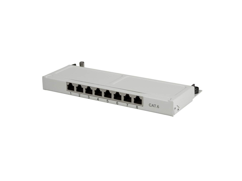 LogiLink Mini-panneau de brassage Cat.6, 8 ports, gris