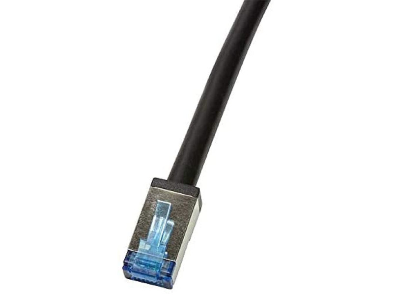 LogiLink Câble patch extérieur, cat. 6A, S/FTP, 0,5 m, noir