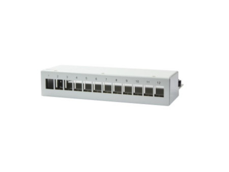 LogiLink Boîtier en acier pour 12 modules Keystone, gris