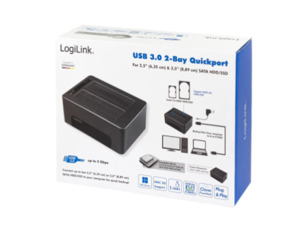 LogiLink Docking Station USB 3.0 pour disque dur 2x2,5'/3,5'