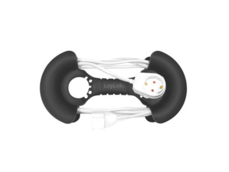 LogiLink Enrouleur de câble, pour câbles de 2 à 20 m, noir