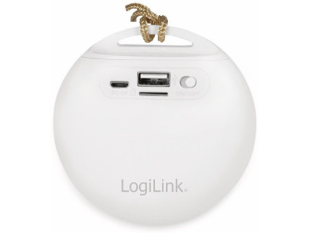 LogiLink Haut-parleur bluetooth V4.2, dragonne, blanc/gris