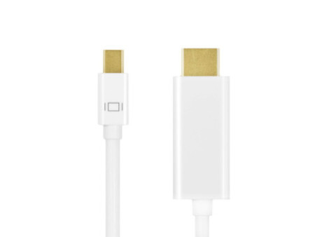 LogiLink Câble Mini DisplayPort - HDMI, 4K, 1,0 m, blanc