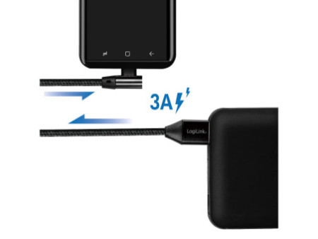 LogiLink Câble USB 2.0, USB-A - USB-C mâle, 0,3 m, noir