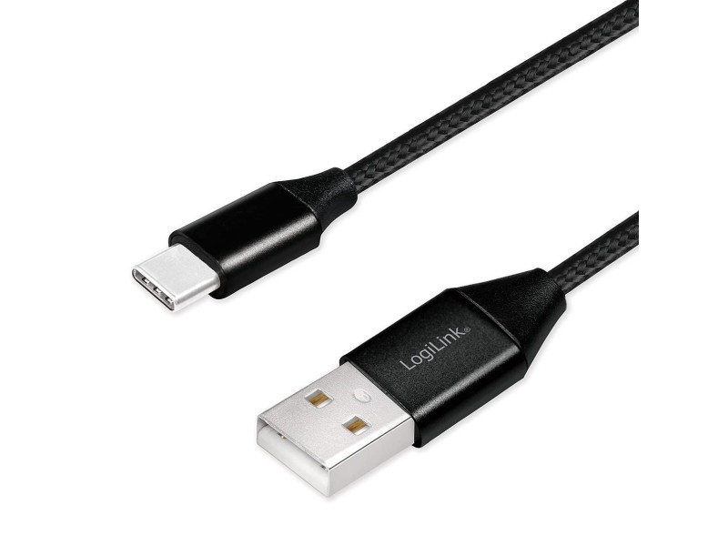 LogiLink Câble USB 2.0, USB-A - USB-C mâle, 0,3 m, noir