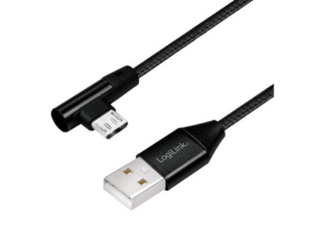 LogiLink Câble USB 2.0, USB-A - Micro USB, 0,3 m, noir