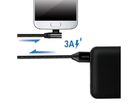 LogiLink Câble USB 2.0, USB-A - Micro USB, 0,3 m, noir
