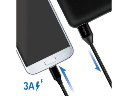 LogiLink Câble USB 2.0, USB-A - Micro USB, 0,3 m, noir