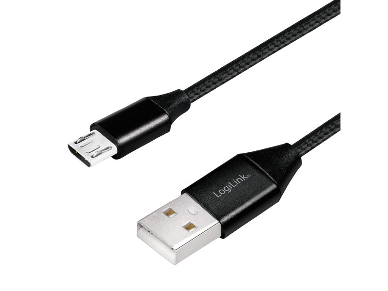 LogiLink Câble USB 2.0, USB-A - Micro USB, 1,0 m, rouge