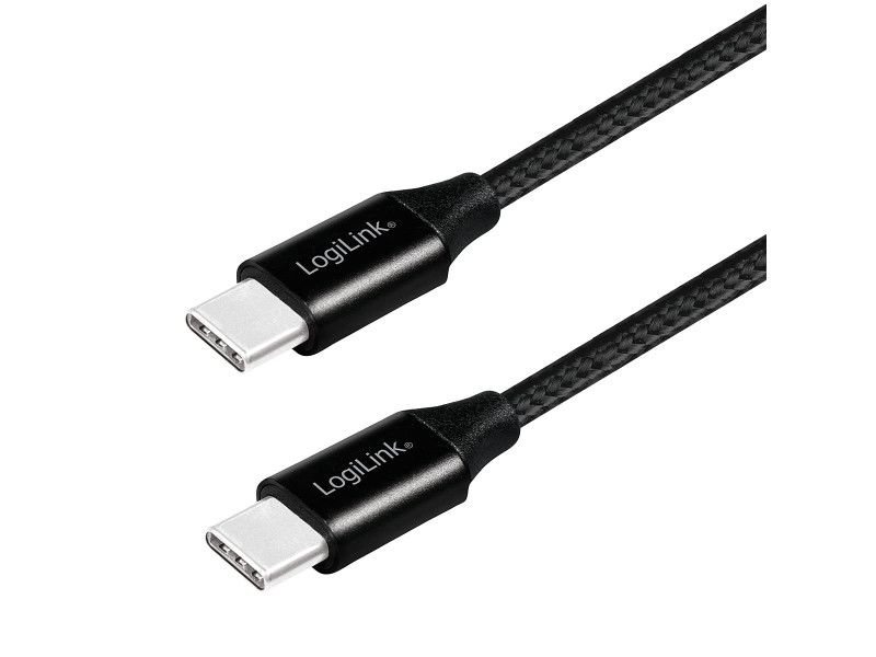 LogiLink Câble USB 2.0, USB-C - USB-C mâle, 0,3 m, noir