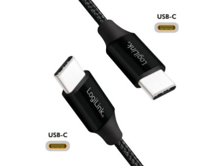 LogiLink Câble USB 2.0, USB-C - USB-C mâle, 0,3 m, noir