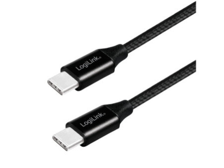 LogiLink Câble USB 2.0, USB-C - USB-C mâle, 1,0 m, noir