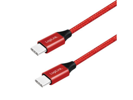 LogiLink Câble USB 2.0, USB-C - USB-C mâle, 1,0 m, rouge