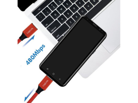 LogiLink Câble USB 2.0, USB-C - USB-C mâle, 1,0 m, rouge