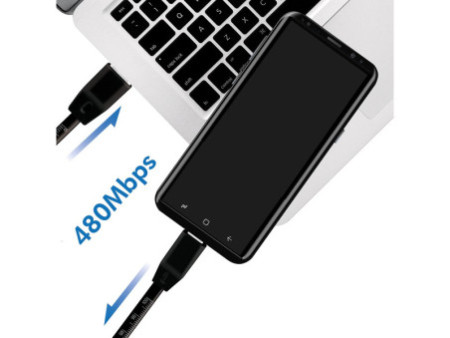 LogiLink Câble USB 2.0 avec règle, USB-A - USB-C mâle, noir