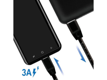 LogiLink Câble USB 2.0 avec règle, USB-A - USB-C mâle, noir