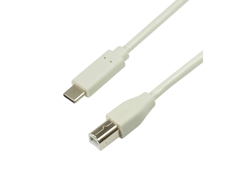 LogiLink Câble USB 2.0, USB-C - USB-B mâle, 1,0 m, gris