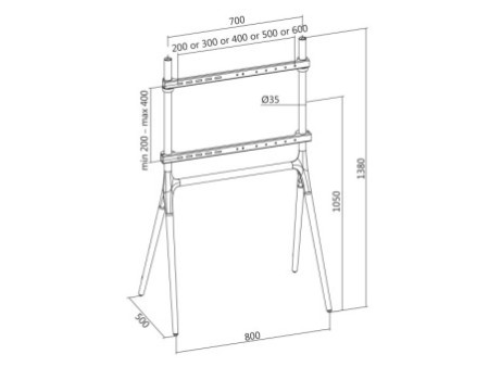 LogiLink Support pour téléviseur, 124,46 - 177,80 cm, noir