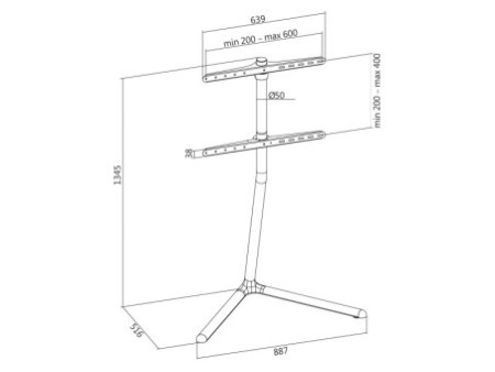 LogiLink Support pour téléviseur, 124,46 - 177,80 cm, noir