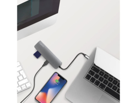 LogiLink Hub multifonction USB-C 6-en-1, argenté